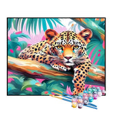 Kit de Pintura Numerada - Jaguatirica na Árvore