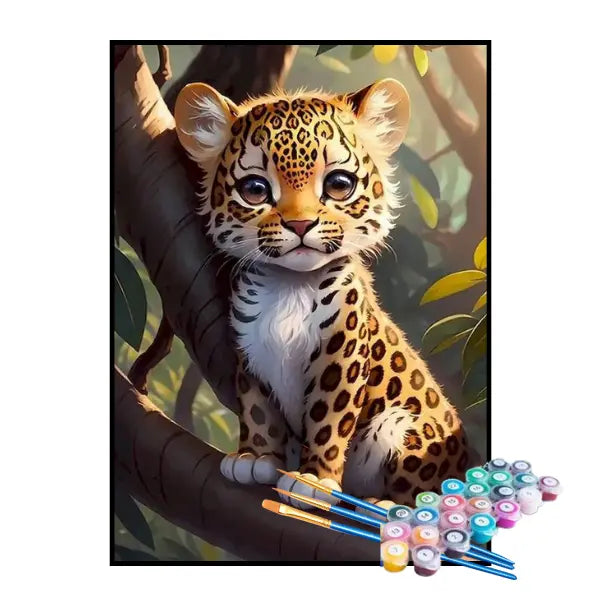Kit de Pintura Numerada - Jovem Jaguar