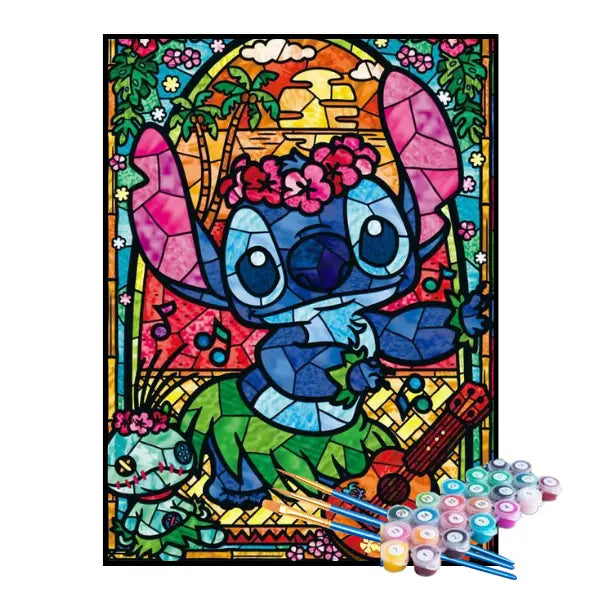 Kit de Pintura Numerada - Stitch em Mosaico