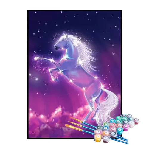 Kit de Pintura Numerada - Unicórnio nas Constelações