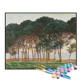 Kit de Pintura Numerada - Sob os Pinheiros ao Entardecer, Claude Monet