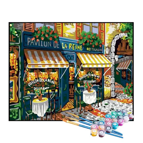 Kit de Pintura Numerada - Restaurante Retrô