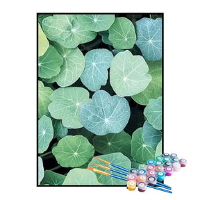 Kit de Pintura Numerada - Folhas de Capuchinha