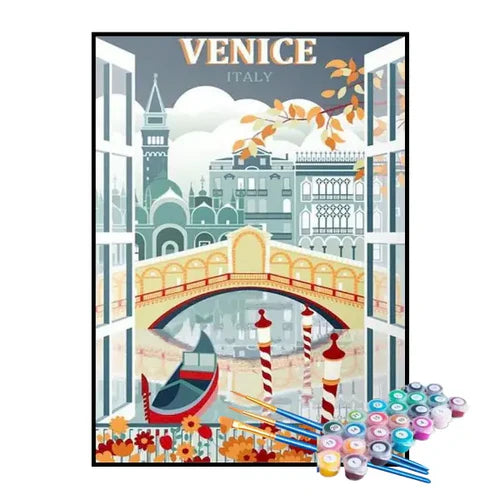 Kit de Pintura Numerada - Mapa de Veneza