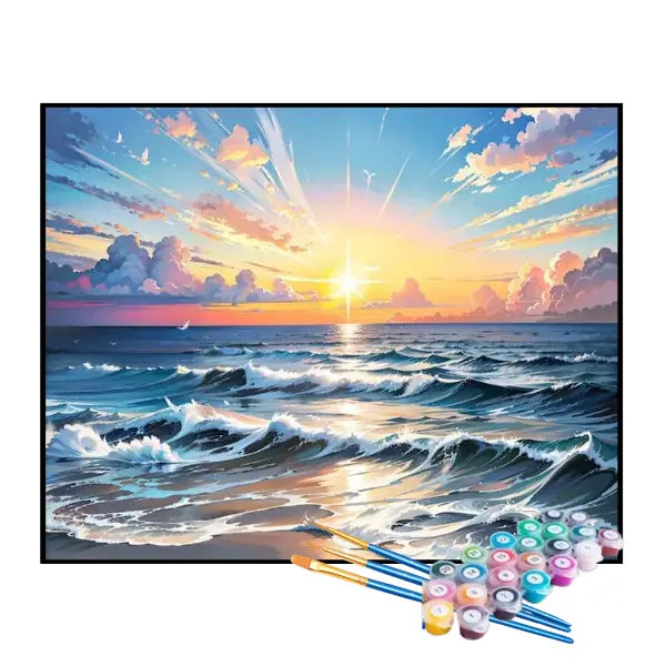Kit de Pintura Numerada - Mar Relaxante