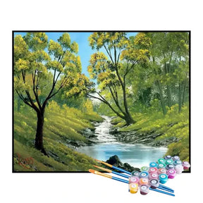 Kit de Pintura Numerada - Rio na Floresta