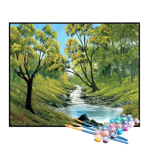 Kit de Pintura Numerada - Rio na Floresta