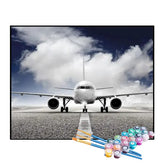 Kit de Pintura Numerada - Avião na Pista de Pouso