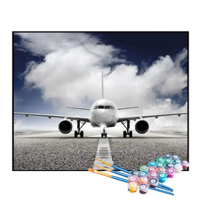 Kit de Pintura Numerada - Avião na Pista de Pouso