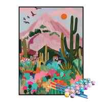 Kit de Pintura Numerada - Plantas no Deserto