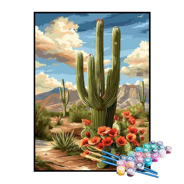 Kit de Pintura Numerada - Cactos do Deserto