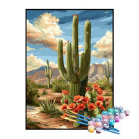 Kit de Pintura Numerada - Cactos do Deserto