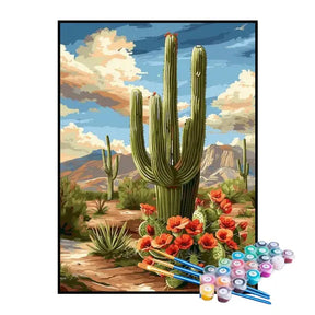 Kit de Pintura Numerada - Cactos do Deserto