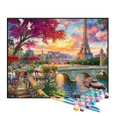 Kit de Pintura Numerada - A Vista de Paris ao Entardecer