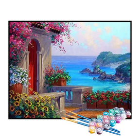 Kit de Pintura Numerada - Casa à Beira-Mar