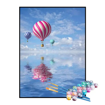 Kit de Pintura Numerada - Balões de Ar nos Céus