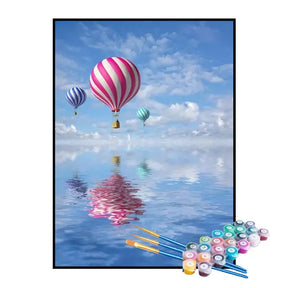 Kit de Pintura Numerada - Balões de Ar nos Céus