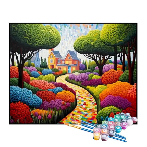 Kit de Pintura Numerada - Caminho Colorido Até a Casa