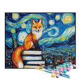 Kit de Pintura Numerada - O Raposo Sob a Noite Estrelada