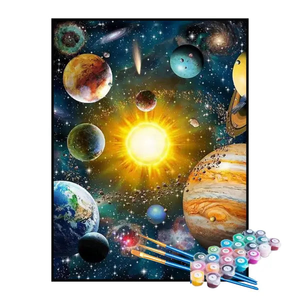 Kit de Pintura Numerada - Sol e Planetas
