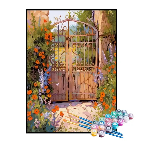 Kit de Pintura Numerada - Portão Florido da Casa