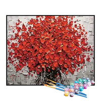 Kit de Pintura Numerada - A Árvore de Flores Vermelhas