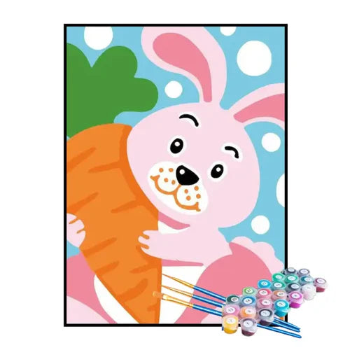 Kit de Pintura Numerada - Coelhinho com Cenoura