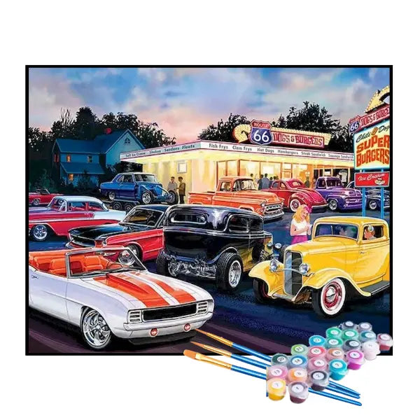 Kit de Pintura Numerada - Festival de Carros Antigos