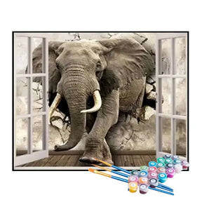 Kit de Pintura Numerada - O Elefante na Janela