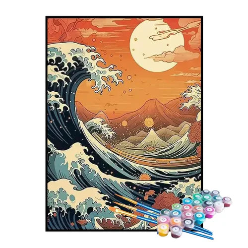 Kit de Pintura Numerada - Ondas do Mar