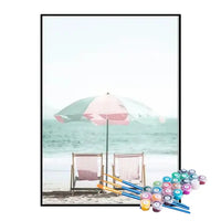 Kit de Pintura Numerada - Guarda-sol na Praia