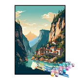 Kit de Pintura Numerada - Vila Atrás da Falésia