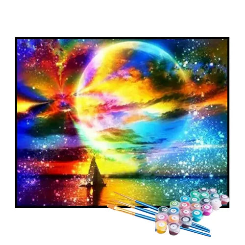 Kit de Pintura Numerada - Vista Colorida do Espaço