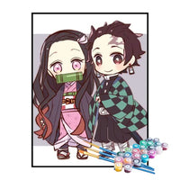 Kit de Pintura Numerada - Tanjiro e Nezuko