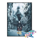 Kit de Pintura Numerada - Ferrovia na Neve