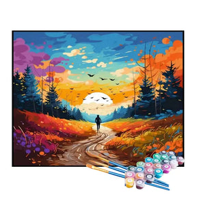 Kit de Pintura Numerada - Menino no Caminho do Sol