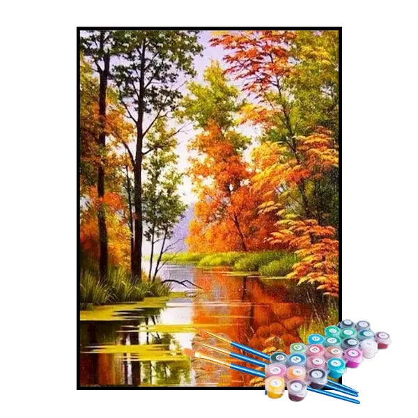 Kit de Pintura Numerada - Bosque no Final da Primavera