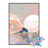 Kit de Pintura Numerada - Conserto de Piano na Praia