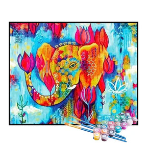 Kit de Pintura Numerada - Elefante Mandala