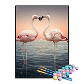 Kit de Pintura Numerada - Casal de Flamingos