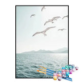 Kit de Pintura Numerada - Gaivotas Sobre o Mar