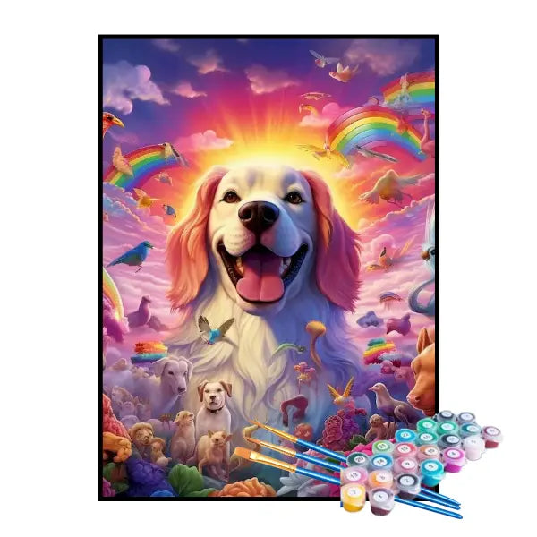 Kit de Pintura Numerada - Cachorro no Mundo da Alegria