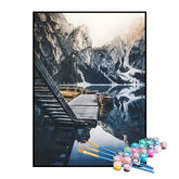 Kit de Pintura Numerada - Terraço nas Montanhas no Inverno