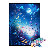 Kit de Pintura Numerada - Lua Iluminando as Flores