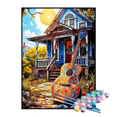 Kit de Pintura Numerada - Violão na Varanda