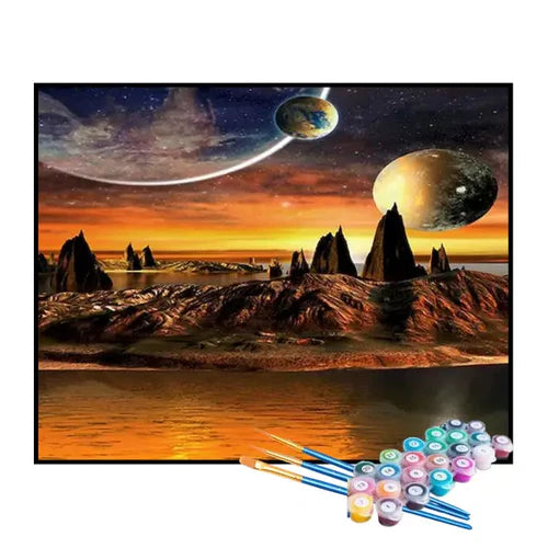 Kit de Pintura Numerada - Explorando Novos Planetas