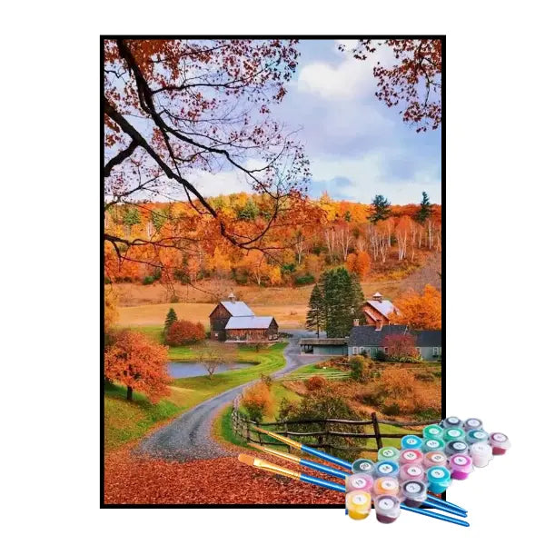 Kit de Pintura Numerada - Linda Fazenda Vista de Dentro