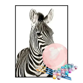 Kit de Pintura Numerada - Zebra com Chiclete