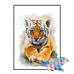 Kit de Pintura Numerada - Filhote de Tigre