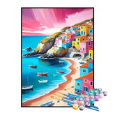 Kit de Pintura Numerada - Os Edifícios Coloridos da Costa